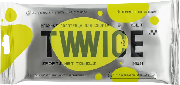 Изображение Полотенца влажные для спорта Твайс 30х20 для мужчин Твайс м/у, 15 шт