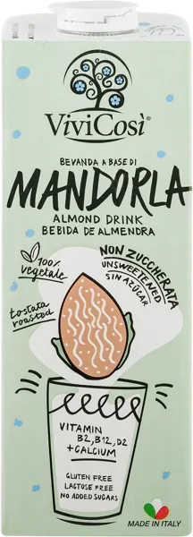 Изображение Напиток миндальный ВивиКоси без сахара Интернешнл Фуд т/п, 1 л