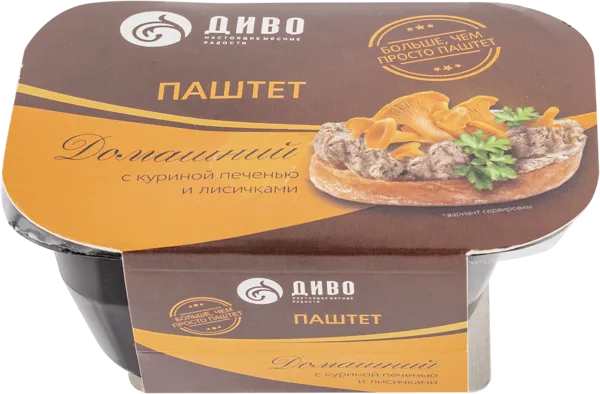 Изображение Паштет из куриной печени и лисичек Диво домашний Диво ООО п/у, 150 г
