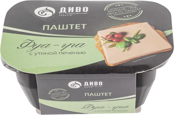Изображение Паштет с утиной печенью Диво Фуа гра Диво ООО пластик.лоток, 150 г