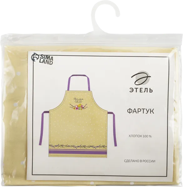 Изображение Фартук 60х70см бежевый Этель пасхальные куличи Этель м/у, 1 шт