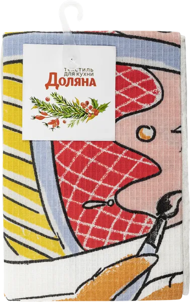 Изображение Полотенце 35х60см для кухни Доляна пасхальные яйца Доляна м/у, 1 шт