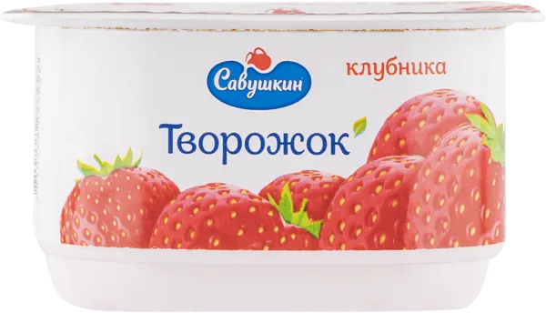 Изображение Творог 3,5% Савушкин клубника Савушкин продукт п/б, 120 г