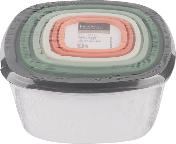 Изображение Контейнер пластик Купман герметичный квадратный Купман Интернэшнл , 6 шт