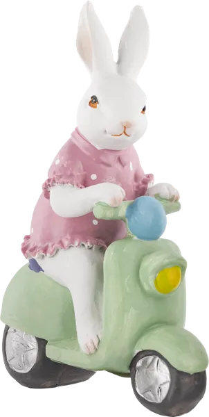 Изображение Фигурка 15,5х7х21см пасхальная Купман кролик на мопеде Купман Интернэшнл , 1 шт