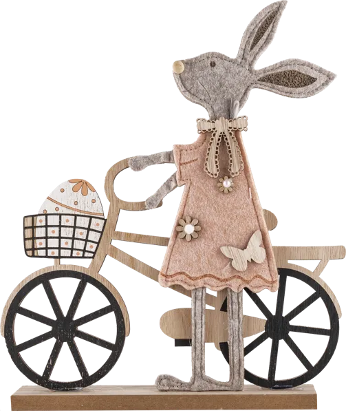 Изображение Фигурка 26х5х32см пасхальная Купман кролик на вело Купман Интернэшнл , 1 шт