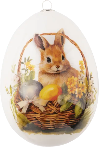 Изображение Подвеска 10см пасхальная Купман яйцо с кроликами Купман Интернэшнл , 1 шт