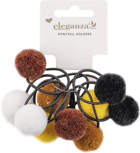 Изображение Резинка для волос Элеганза с помпонами Купман Интернэшнл к/у, 10 шт