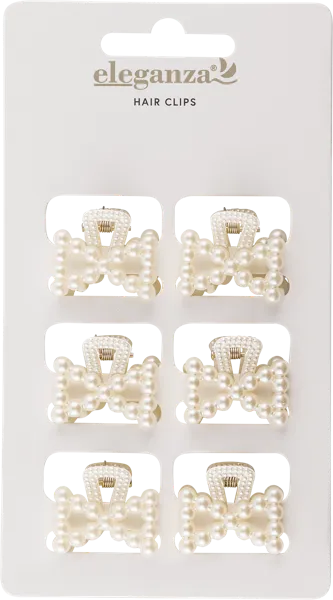 Изображение Заколка для волос Элеганза крабик жемчужный Купман Интернэшнл м/у, 6 шт