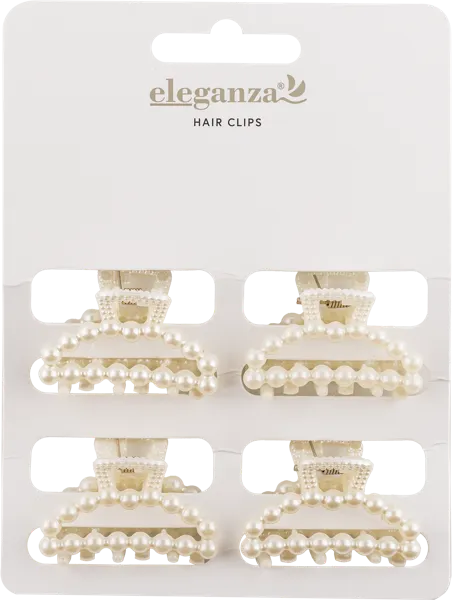 Изображение Заколка для волос Элеганза крабик жемчужный Купман Интернэшнл м/у, 4 шт