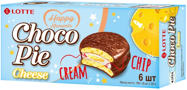 Изображение Печенье 1*6 Чокопай со вкусом сыра Лотте кор, 168 г