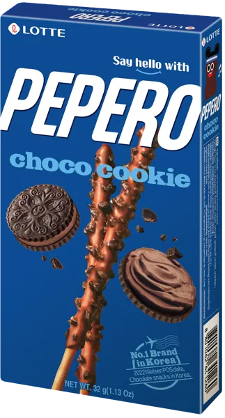 Изображение Соломка в глазури Лотте пеперо с печеньем Лотте кор, 32 г