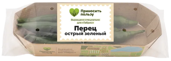 Изображение Овощ зеленый острый Табрис перец Кубанские поля подложка, 4 шт