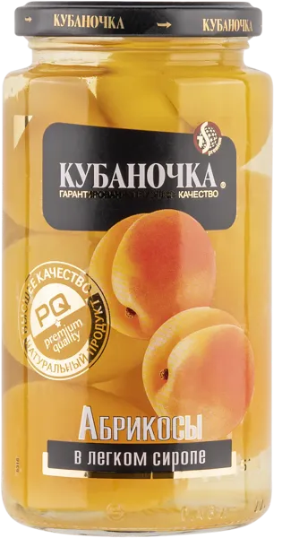 Изображение Абрикос в легком сиропе Кубаночка Гранд Стар с/б, 520 г