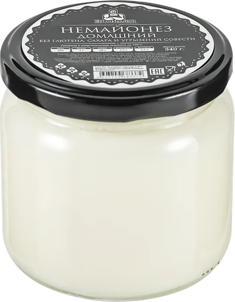 Изображение Майонез соевый без сахара Веган Иваныч домашний Токарев ИП с/б, 340 г