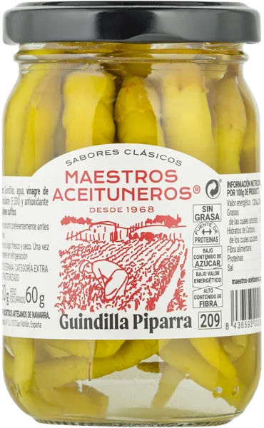 Изображение Перец маринованный Маэстрос Асейтунерос баскский чили острый Маэстрос Асейтунерос с/б, 180 г