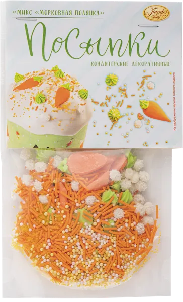 Изображение Посыпка кондитерская Парфэ морковная полянка Топ Продукт м/у, 58 г