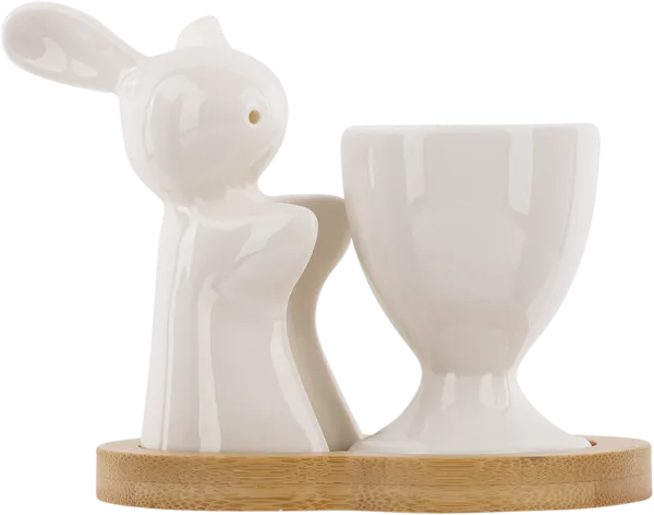 Изображение Подставка для яица белая Лефард кролик 3 предмета Лефард к/у, 1 шт