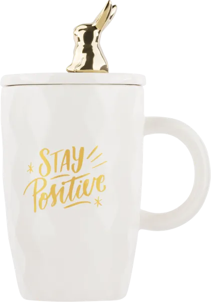 Изображение Кружка 390мл белая Лефард бонни с крышкой и ложкой Лефард к/у, 1 шт