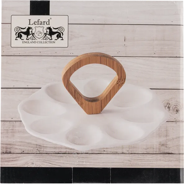 Изображение Блюдо для 8 яиц Лефард нэйтив с дер. ручкой Лефард к/у, 1 шт