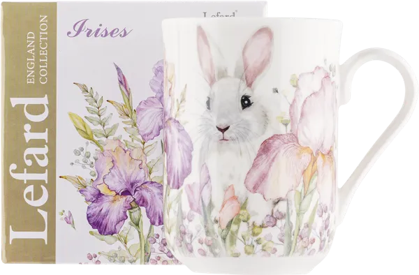 Изображение Кружка 330мл белая Лефард ирис кролик фарфор Лефард кор, 1 шт