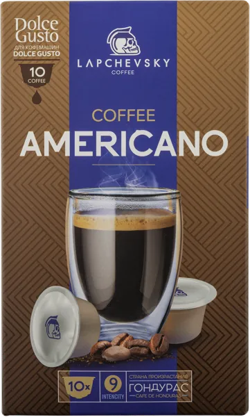 Изображение Кофе в капсулах Лапчевский американо Лаборатория кофе кор, 10*9,5 г