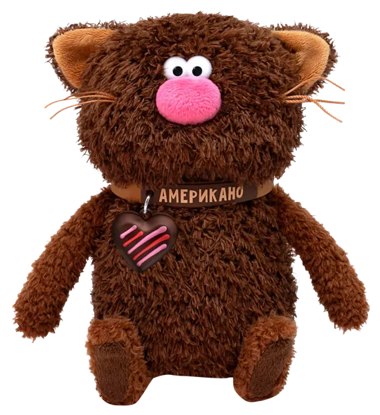 Изображение Мягкая игрушка 12 см Будибаса кофейные коты молоко валентинки МПП ООО к/у, 1 шт