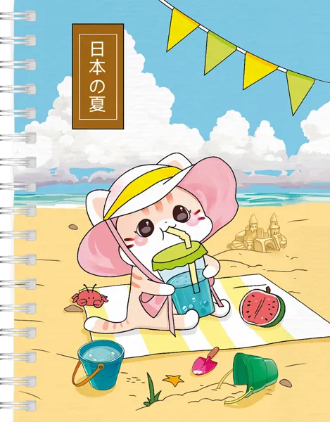 Изображение Блокнот 64л в точку Проф-Пресс А6 точкабук котик на пляж изд. Проф-Пресс м/у, 1 шт