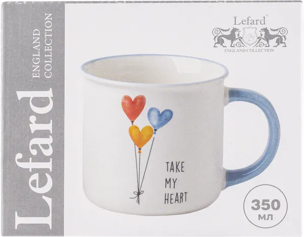 Изображение Кружка 350мл кремовая Лефард сердечки шарики Лефард к/у, 1 шт