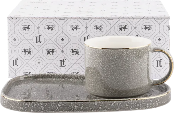 Изображение Чайная пара 220мл серая Лефард грейн Лефард к/у, 1 шт