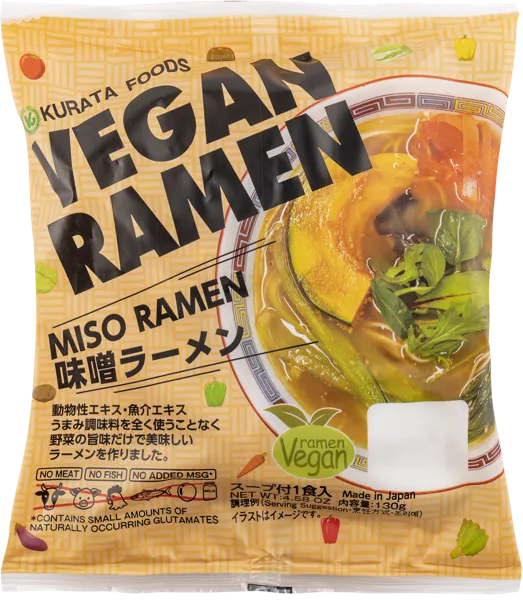 Изображение Лапша быстрого приготовления Курата Фудс веган рамен овощной с мисо Курата Фудс м/у Атаго, 80 г