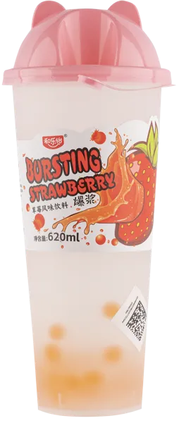 Изображение Напиток негаз Хэ Лейи Клубника шарики Тапиока Шижиажуанг п/б, 0,62 л