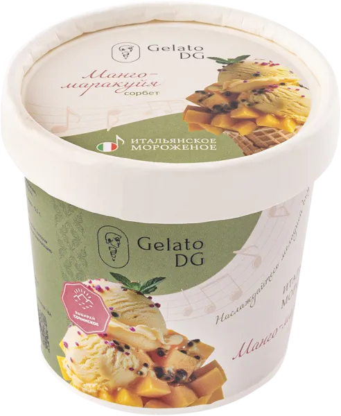Изображение Сорбет ВЕГАН Джелато ДГ манго маракуйя Галлина Давиде ИП карт, 80 г
