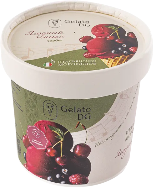 Изображение Сорбет ВЕГАН Джелато ДГ ягоды микс Галлина Давиде ИП карт, 80 г