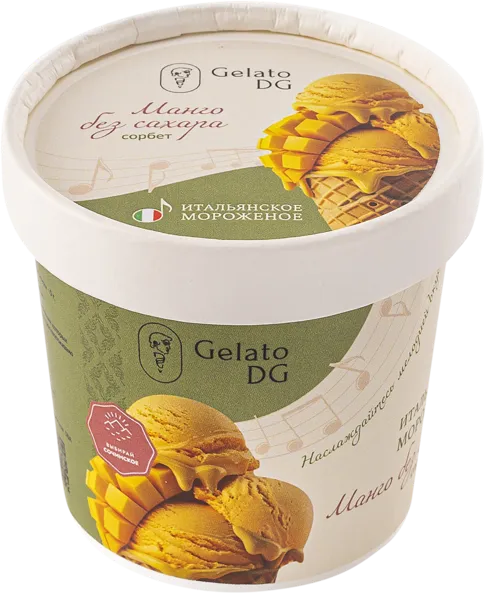 Изображение Сорбет без сахара веган Джелато ДГ манго Галлина Давиде ИП карт, 80 г