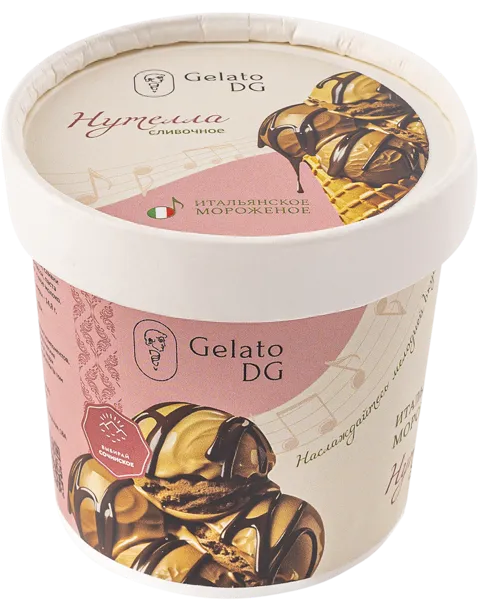 Изображение Мороженое сливочное Джелато ДГ Нутелла Галлина Давиде ИП карт, 80 г