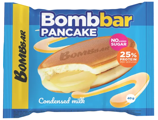 Изображение Панкейк протеиновый Бомббар сгущенка Фитнес Фуд м/у, 40 г