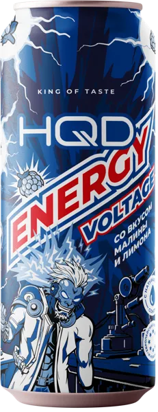 Изображение Напиток Энергетический Эйч Кью Ди Энерджи малина лимон Меридиан Трейд ж/б, 0,45 л