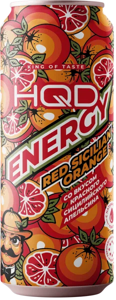 Изображение Напиток Энергетический Эйч Кью Ди Энерджи Сицилийский апельсин Меридиан Трейд ж/б, 0,45 л