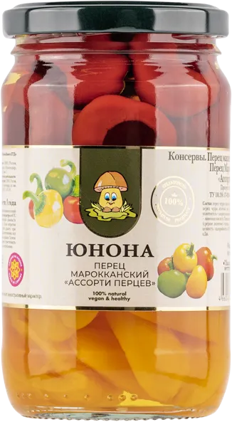 Изображение Перец маринованный Юнона марокканский ассорти Юнона Инвест с/б, 330 г
