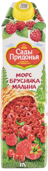 Изображение Морс Сады придонья брусника малина Сады Придонья т/п, 1 л