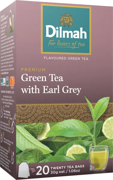 Изображение Чай зеленый в пакектиках Дилма эрл грэй Дилма кор, 20*1,5 г