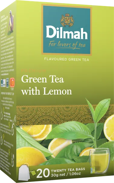 Изображение Чай зеленый в пакектиках Дилма лимон Дилма кор, 20*1,5 г