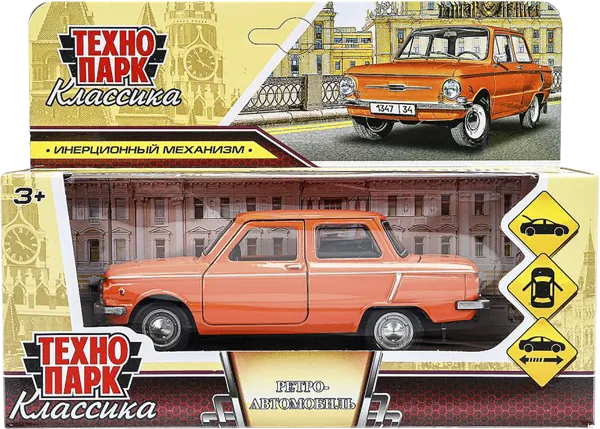 Изображение Машина инерционная Технопарк заз-968а ретро Шанту Сити к/у, 1 шт