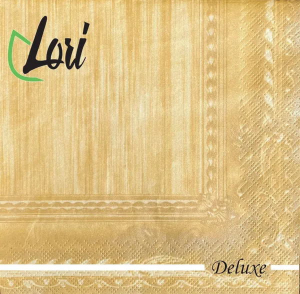 Изображение Салфетки 3х-слойные Лори делюкс золото 33*33см Фабрика Люкс м/у, 20 шт