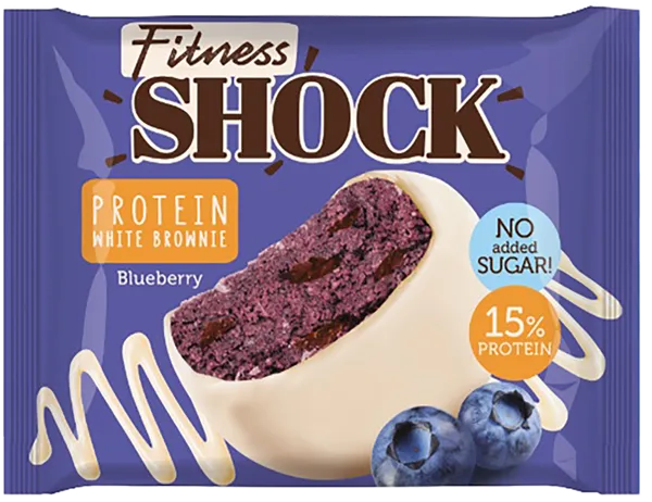 Изображение Пирожное протеиновое Фитнес шок брауни черника Фитнес десерты м/у, 50 г