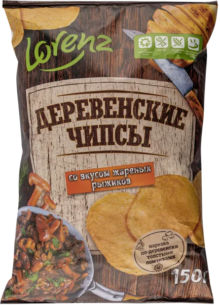 Изображение Чипсы картофельные Лоренц Натуралс жареные рыжики Лоренц м/у, 150 г