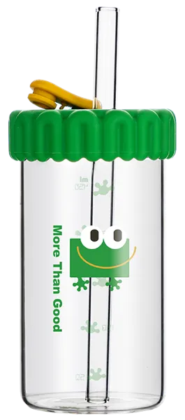 Изображение Стакан 530мл стекло Диллер с крышкой и трубочкой Диллер к/у, 1 шт