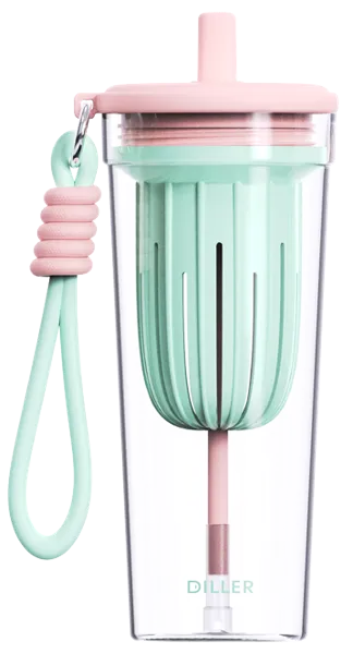 Изображение Стакан 650мл пластик Диллер цветной с фильтром Диллер к/у, 1 шт