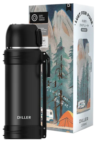 Изображение Термос 2000мл стальной Диллер цветной с ручкой Диллер к/у, 1 шт